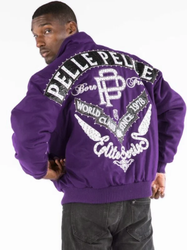 Pelle Pelle Mens Elite Series Purple Wool Jacket