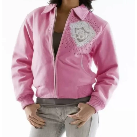 Pelle Pelle Women Diamond MB Wool Jacket | Pink Jacket view 1