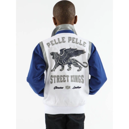 Pelle Pelle Kids MB Street Kings Wool Jacket | White Jacket view 2