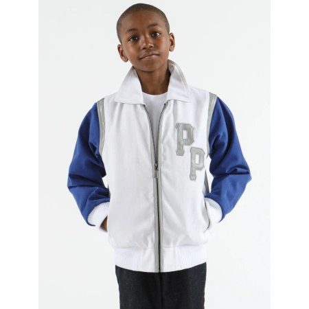 Pelle Pelle Kids MB Street Kings Wool Jacket | White Jacket view 1