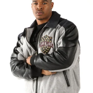 Pelle Pelle Men Badged Royal Studded Jacket | Leather & Wool