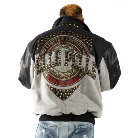 Pelle Pelle Men Badged Royal Studded Jacket | Leather & Wool view 2
