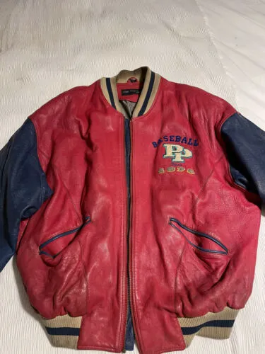Pelle Pelle Baseball Champion Red Leather Jacket view 1
