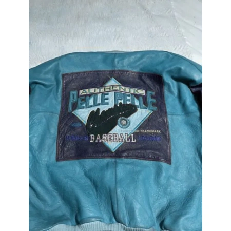 Pelle Pelle Baseball Champion Blue Leather Jacket view 2