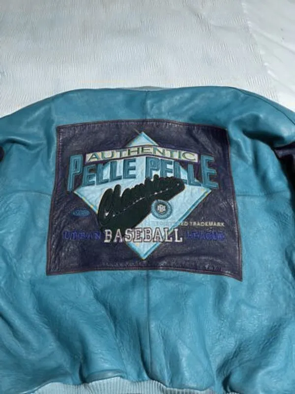 Pelle Pelle Baseball Champion Blue Leather Jacket view 2