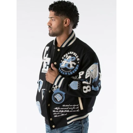 Pelle Pelle Men Black Legend Varsity Jacket | Limited Edition