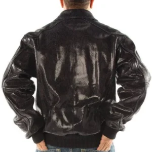 Pelle Pelle Men Black Python Leather Jacket view 2