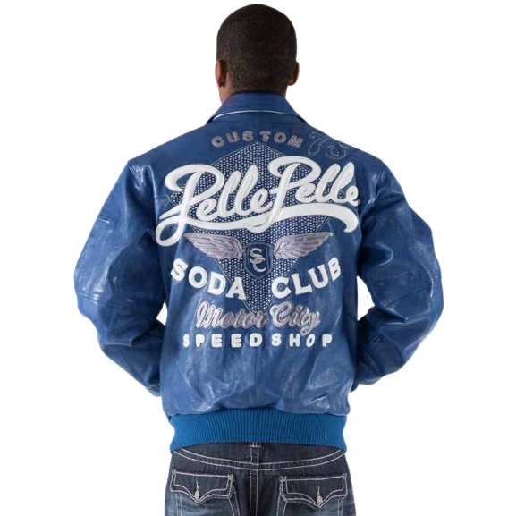 Pelle Pelle Blue Motor City Leather Jacket | SC Jacket view 2