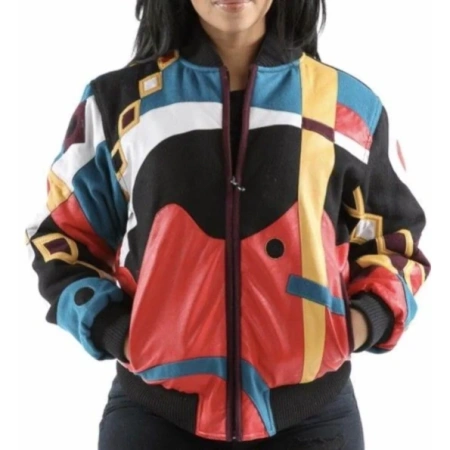 Pelle Pelle Abstract Wool Leather Jacket view 1