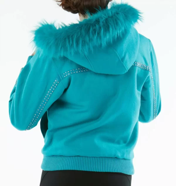 Pelle Pelle Women Cyan Fur Hood Wool Jacket