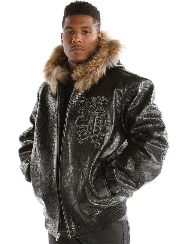 Pelle Pelle Black Shoulder Crest MB Jacket | Fur Hood Jacket