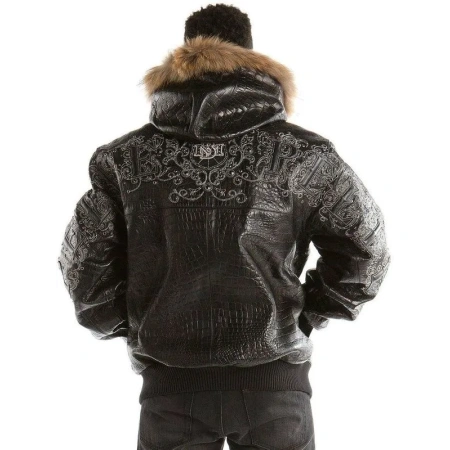 Pelle Pelle Black Shoulder Crest MB Jacket | Fur Hood Jacket view 2