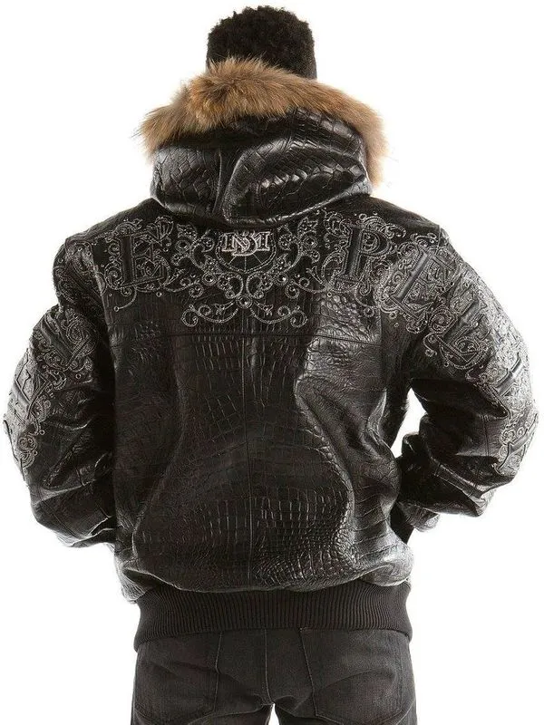 Pelle Pelle Black Shoulder Crest MB Jacket | Fur Hood Jacket view 2