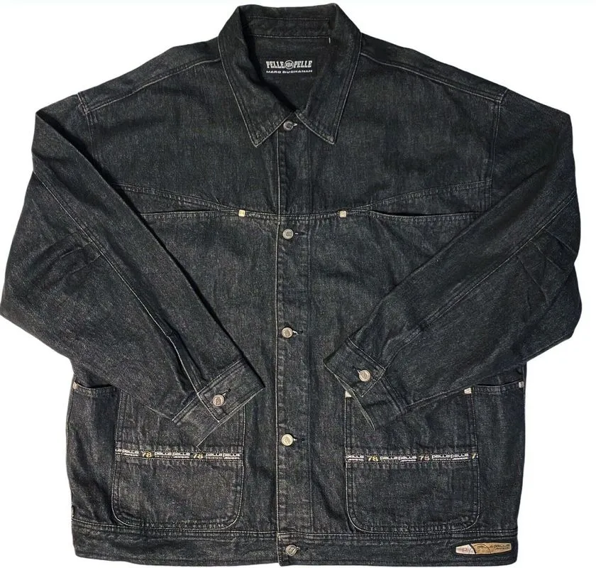 Pelle Pelle Mens Black MB Denim Jacket