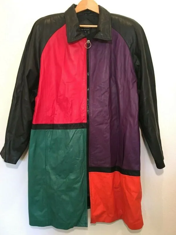 Pelle Pelle Multicolor Long Leather Coat