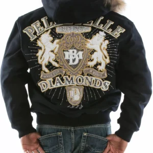 Pelle Pelle Navy Blue MB Diamond Wool Jacket view 2