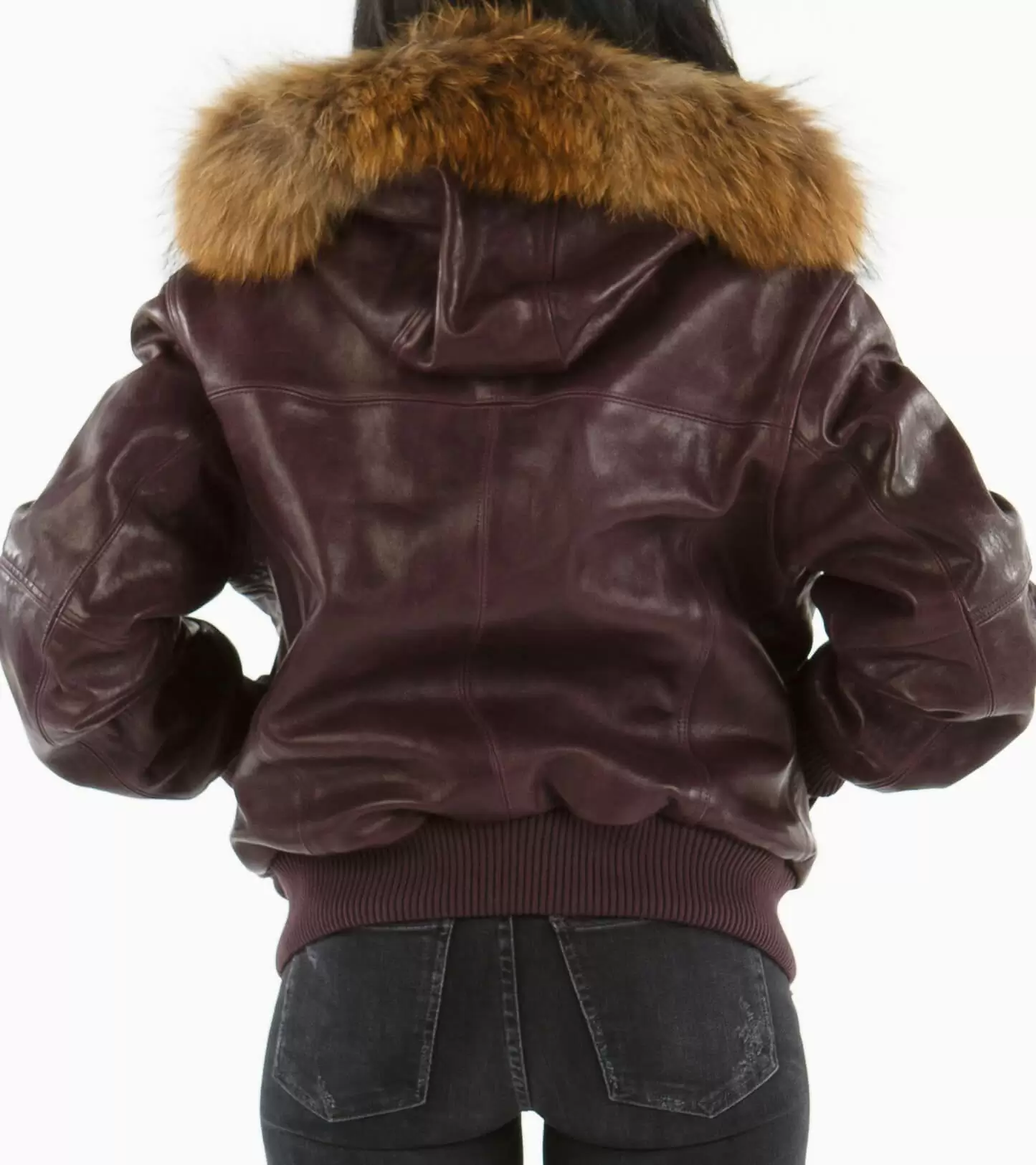 Pelle Pelle Women Purple Fur Hood Jacket