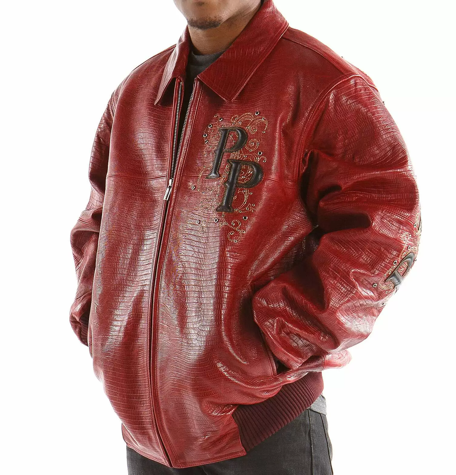 Pelle Pelle Red Shoulder Crest Leather Jacket