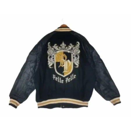 Pelle Pelle Black Varsity Wool Leather Jacket view 2