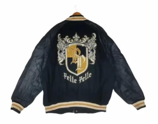 Pelle Pelle Black Varsity Wool Leather Jacket view 2