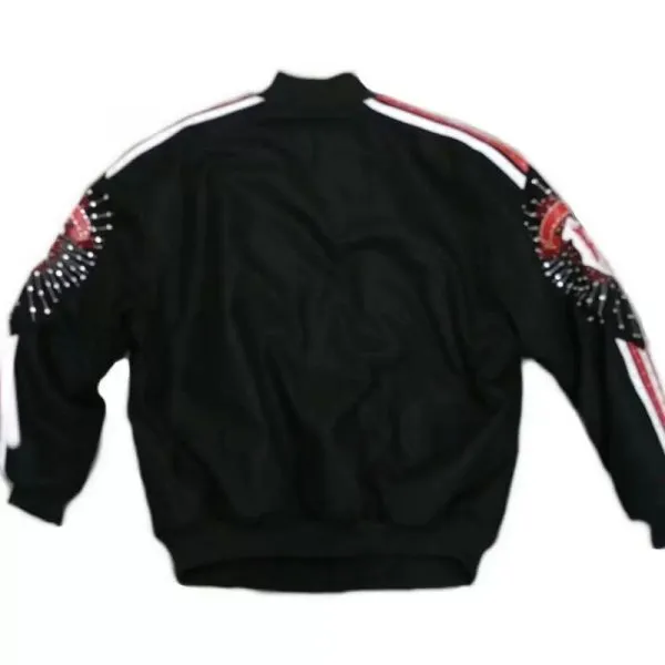 Pelle Pelle Black Stripe Wool Studs Jacket view 2