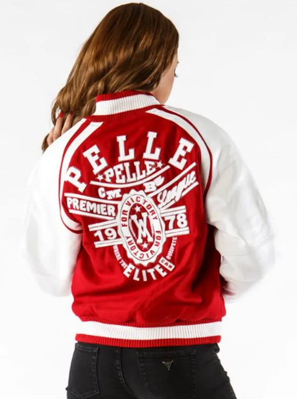 Pelle Pelle Premier League Red Wool Jacket | Varsity Jacket view 2