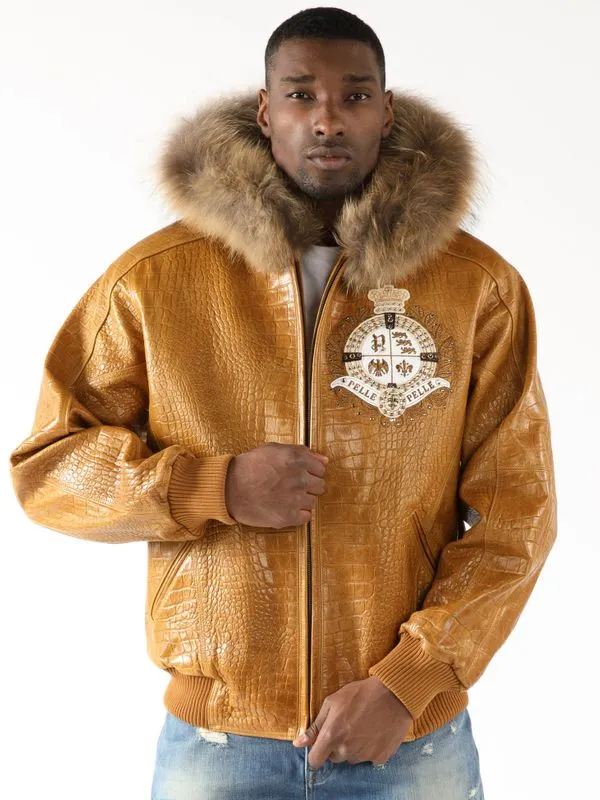 Pelle Pelle Light Brown MB Leather Jacket | Fur Hood Jacket