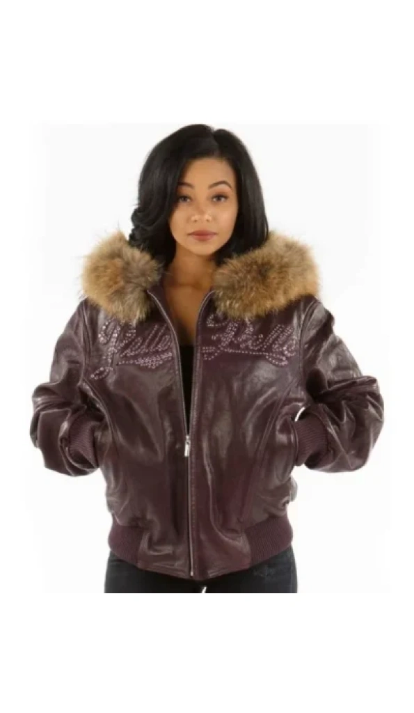 Pelle Pelle Purple Fur Hood Jacket
