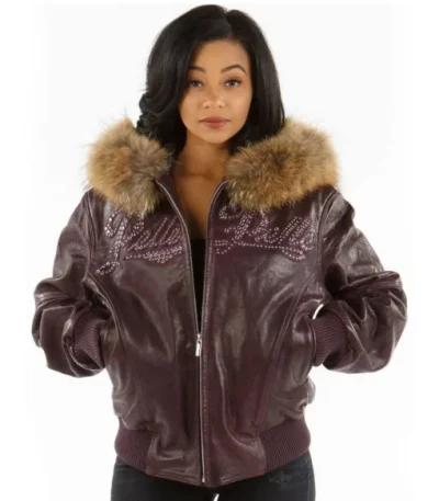 Pelle Pelle Purple Fur Hood Jacket