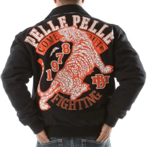 Pelle Pelle Tiger Navy Blue Wool Jacket