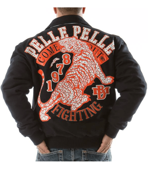 Pelle Pelle Tiger Navy Blue Wool Jacket view 1