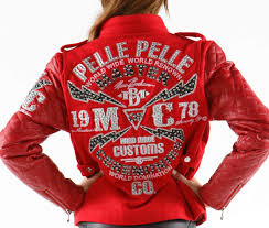 Pelle Pelle Red Studded Varsity Jacket