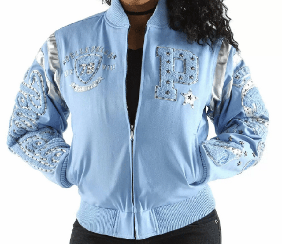 Pelle Pelle Blue Patches Varsity Jacket view 1