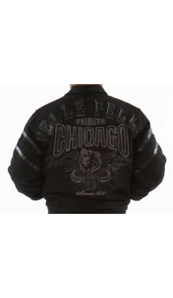 Pelle Pelle Black Chicago City Tribute Jacket