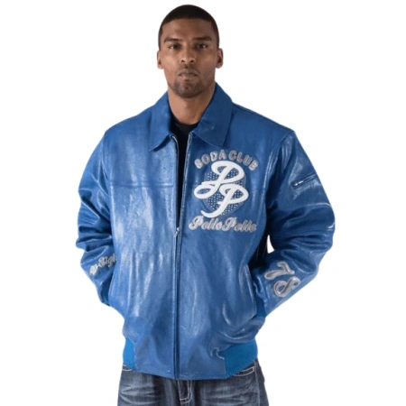 Pelle Pelle Blue Motor City Leather Jacket | SC Jacket view 1
