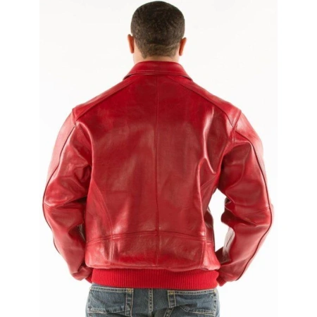 Pelle Pelle Men Red Plush Leather Jacket view 3
