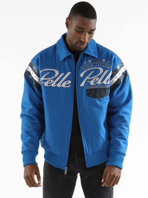 Pelle Pelle Men Live To Win Blue MB Jacket