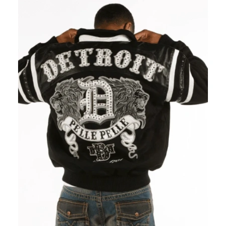 Pelle Pelle Men Black Detroit Wool Jacket view 3