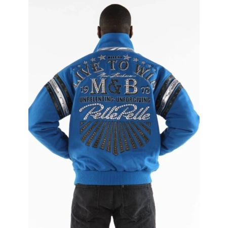 Pelle Pelle Men Live To Win Blue MB Jacket view 2