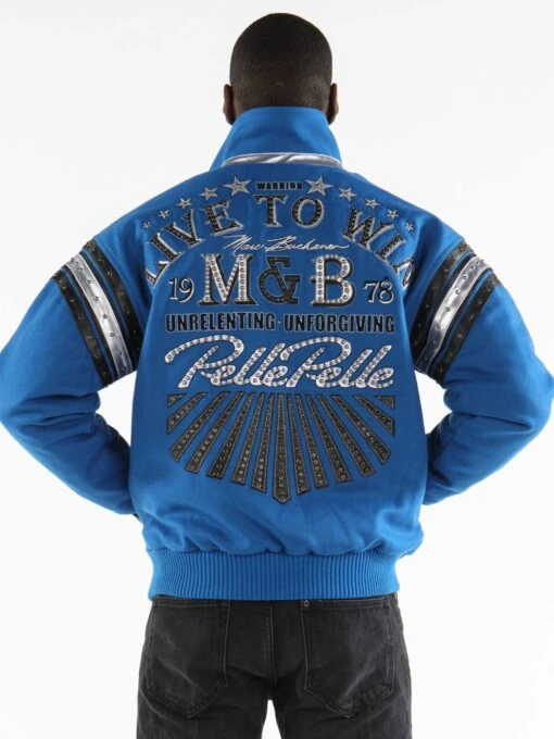 Pelle Pelle Men Live To Win Blue MB Jacket view 2