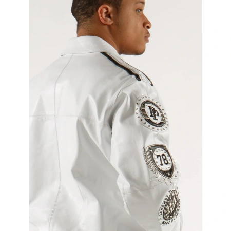 Pelle Pelle Legacy Series White Leather Jacket view 2