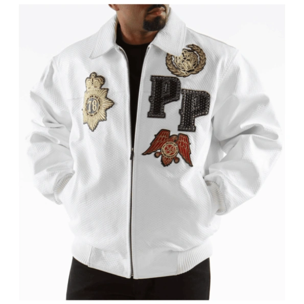Pelle Pelle White Patched Leather Jacket | Men Jacket