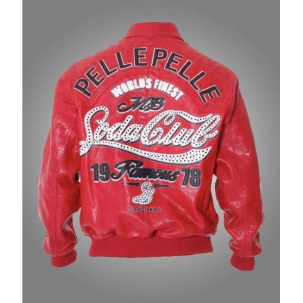 Soda Club Pelle Pelle Red Famous MB Leather Jacket