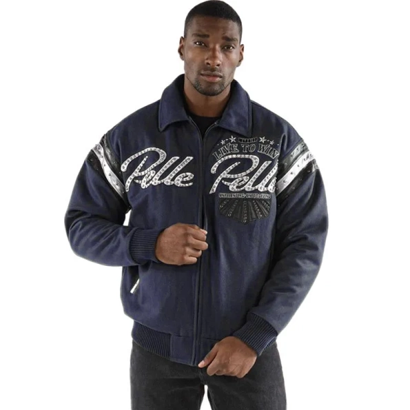 PELLE PELLE LIVE TO WIN NAVY BLUE JACKET