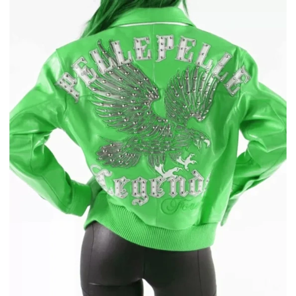 PELLE PELLE GREEN EAGLE LEATHER JACKET