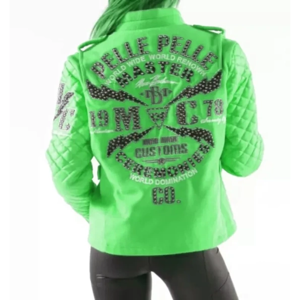PELLE PELLE GREEN CUSTOMS LEATHER JACKET
