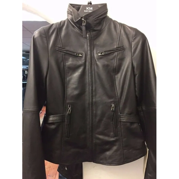 PELLE PELLE WOMENS BLACK LEATHER JACKET