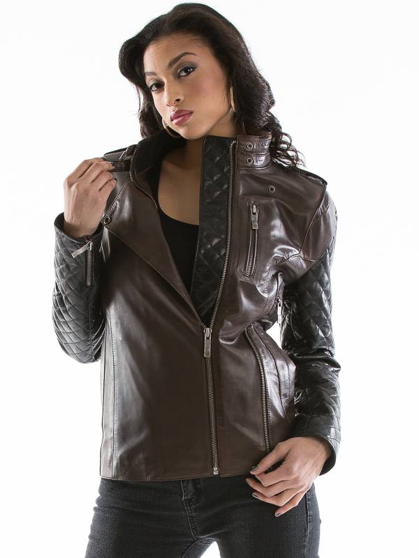 Pelle Pelle Dark Brown Women Leather jacket