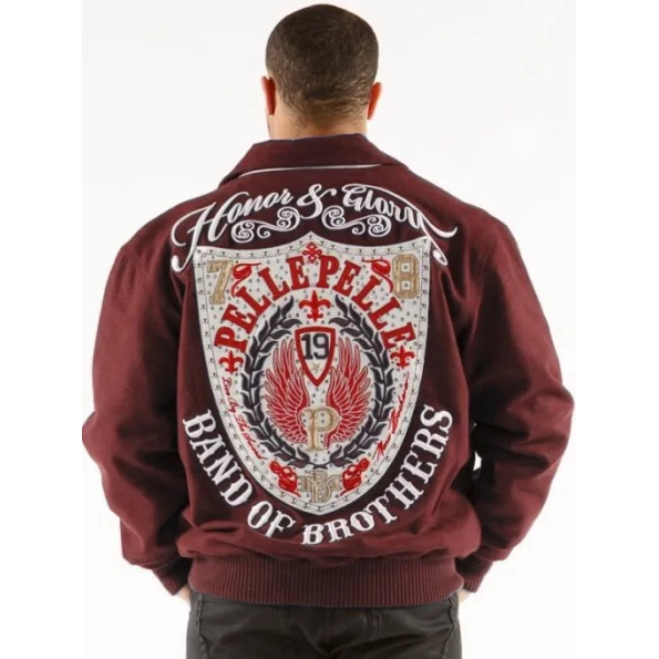 PELLE PELLE HONOR AND GLOW MAROON WOOL JACKET view 1