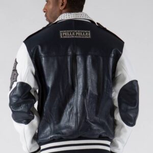 Pelle Pelle White Black Biker Men Jacket